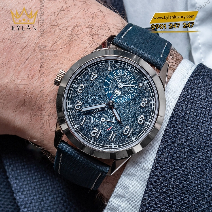 Kỳ Lân Luxury dong ho patek philippe complications 5328g 001 mat so xanh chuyen sac 3 Đồng hồ Patek Philippe Complications 5328G-001 8-Day Power Reserve