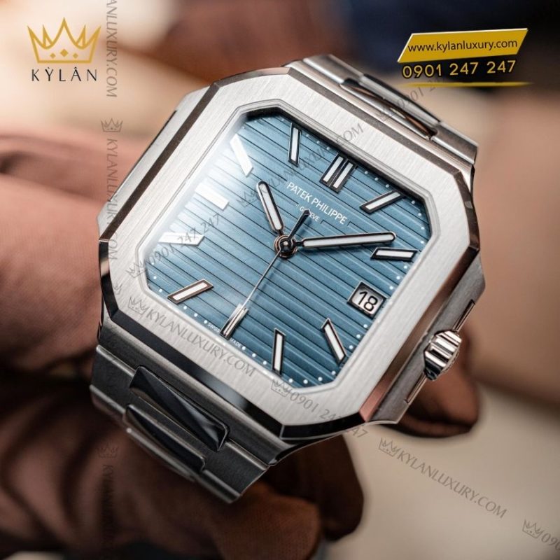 Đồng hồ Patek Philippe Cubitus 7128/1G-001 vàng trắng mặt số xanh