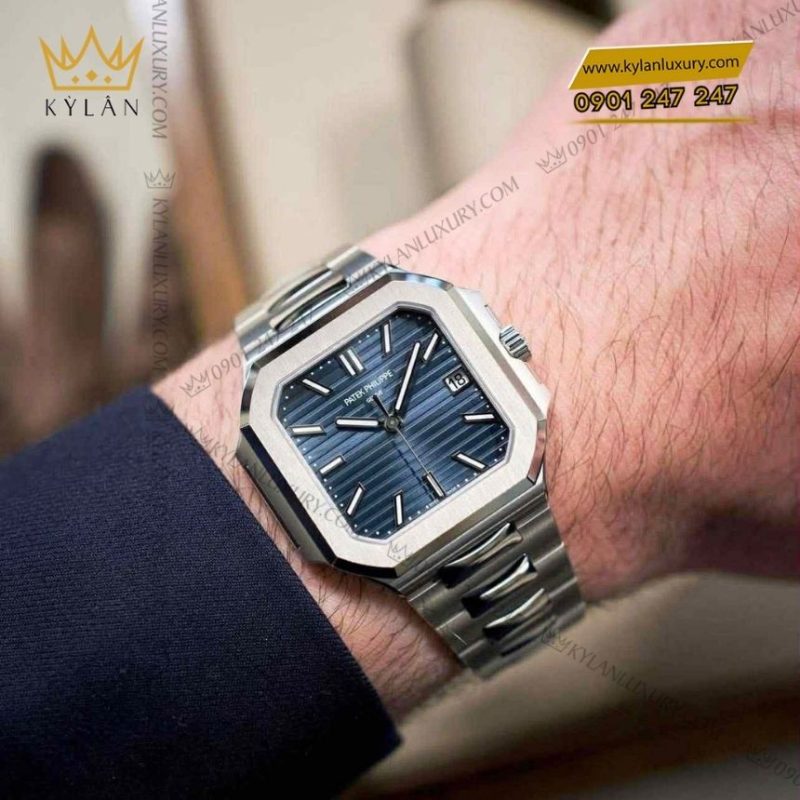 Đồng hồ Patek Philippe Cubitus 7128/1G-001 vàng trắng mặt số xanh