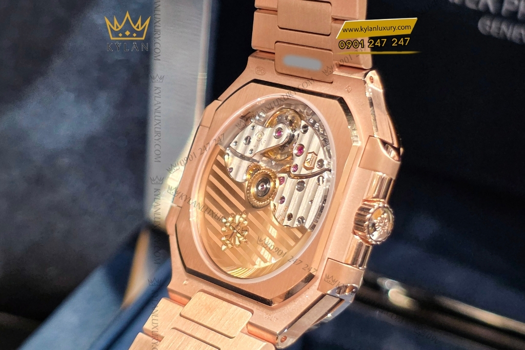Kỳ Lân Luxury dong ho patek philippe cubitus 7128 1r 001 vang hong 8 1 Đồng hồ Patek Philippe Cubitus 7128/1R-001 vàng hồng mặt số nâu