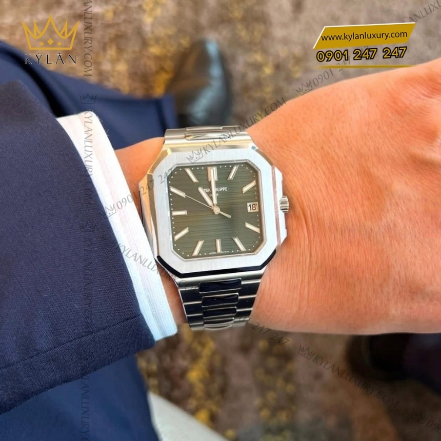 Kỳ Lân Luxury dong ho patek philippe cubitus mat so xanh olive 5821 1a 001 10 Đồng hồ Patek Philippe Cubitus mặt số xanh olive 5821-1A-001