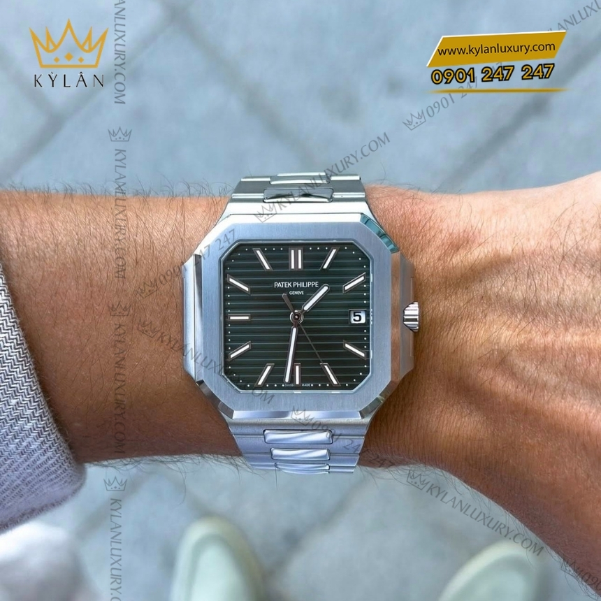 Kỳ Lân Luxury dong ho patek philippe cubitus mat so xanh olive 5821 1a 001 7 Đồng hồ Patek Philippe Cubitus mặt số xanh olive 5821-1A-001