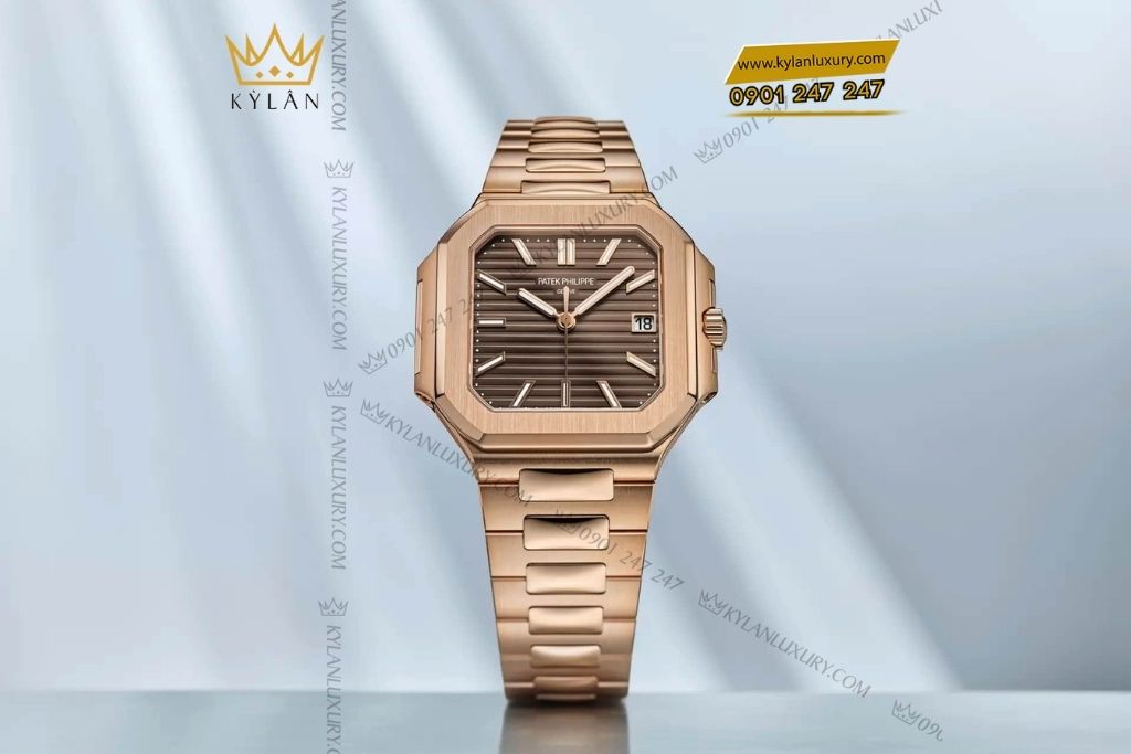 Kỳ Lân Luxury dong ho patek philippe cubtitus 7128r1 001 vang hong 5 Đồng hồ Patek Philippe Cubitus 7128/1R-001 vàng hồng mặt số nâu