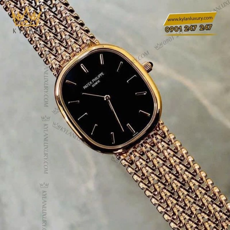 Đồng hồ Patek Philippe Golden Ellipse mặt số đen 5738-1R-001
