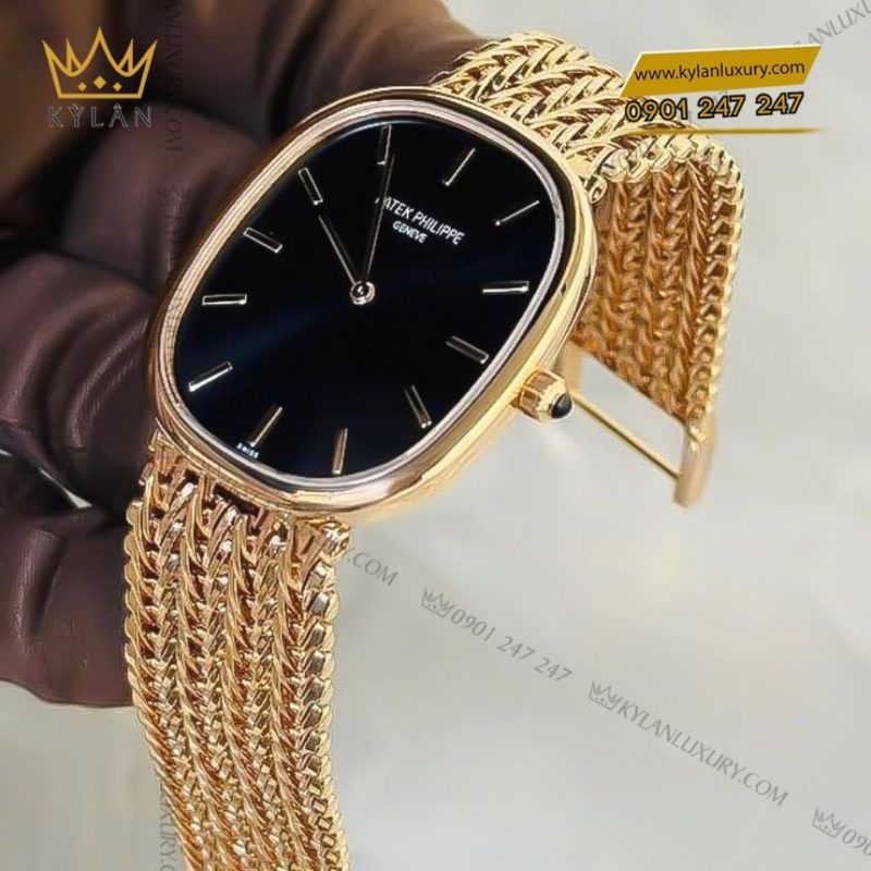 Đồng hồ Patek Philippe Golden Ellipse mặt số đen 5738-1R-001