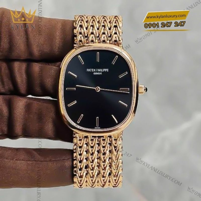 Đồng hồ Patek Philippe Golden Ellipse mặt số đen 5738-1R-001