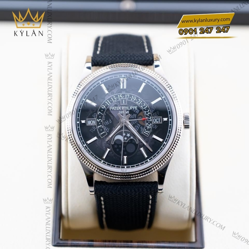 Kỳ Lân Luxury dong ho patek philippe grand complications 6159g 001 vang trang 11 Đồng hồ Patek Philippe Grand Complications mặt số sapphire 6159G-001