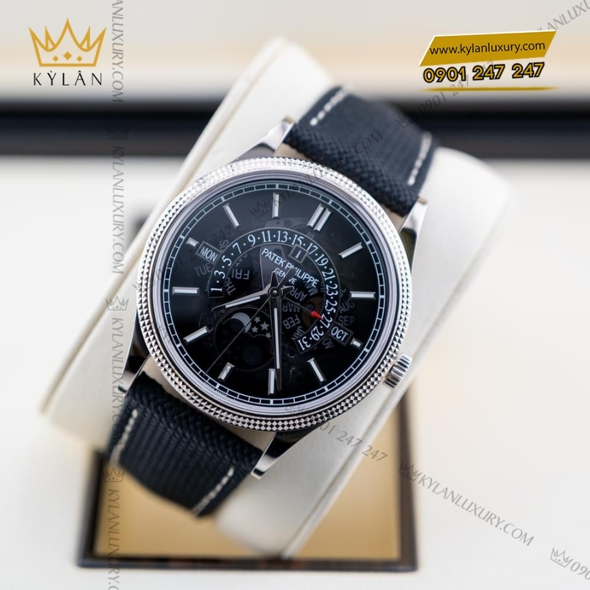 Kỳ Lân Luxury dong ho patek philippe grand complications 6159g 001 vang trang 9 Đồng hồ Patek Philippe Grand Complications mặt số sapphire 6159G-001