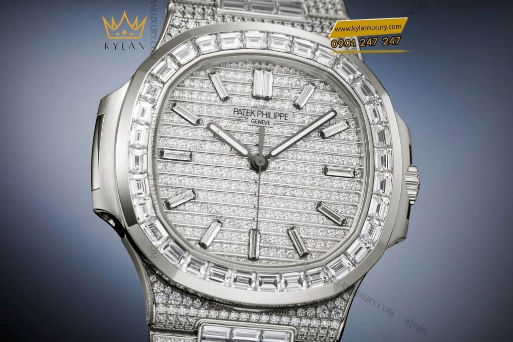 Kỳ Lân Luxury dong ho patek philippe nautilus 5811 3 Đồng hồ Patek Philippe Nautilus đính full kim cương 5811/1460G-001