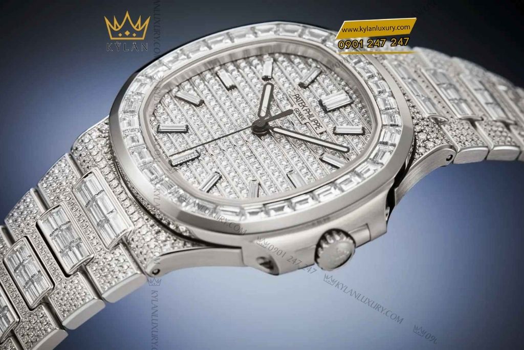 Kỳ Lân Luxury dong ho patek philippe nautilus 5811 7 Đồng hồ Patek Philippe Nautilus đính full kim cương 5811/1460G-001