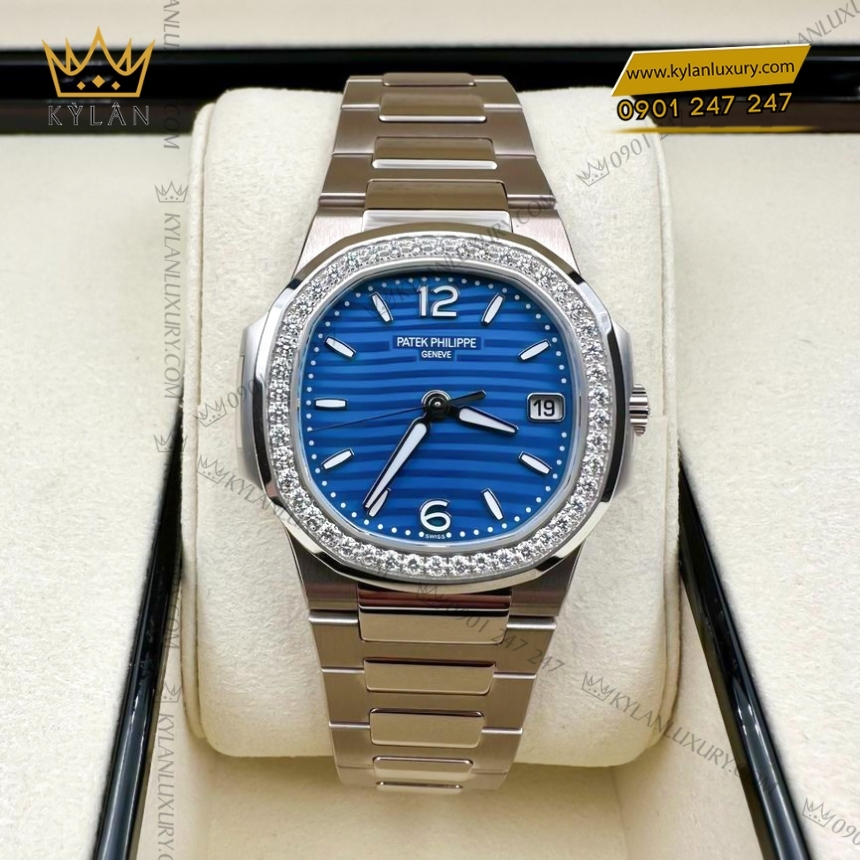 Kỳ Lân Luxury dong ho patek philippe nautilus 7010 1g 013 mat so xanh ngoc 10 Đồng hồ Patek Philippe Nautilus mặt xanh vành kim 7010/1G-013