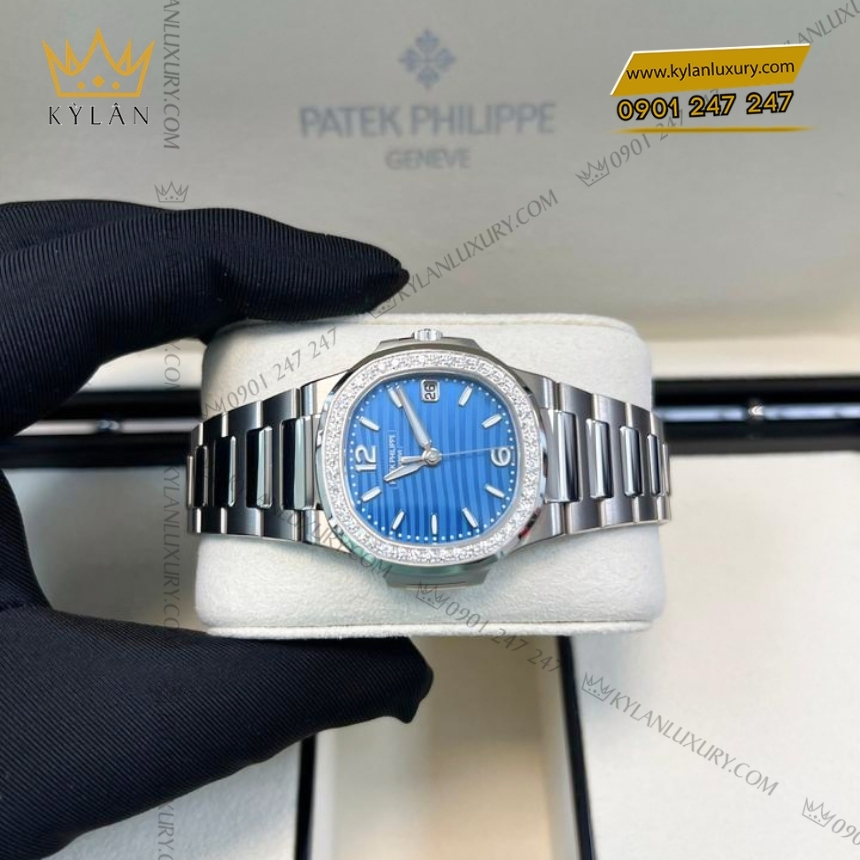 Kỳ Lân Luxury dong ho patek philippe nautilus 7010 1g 013 mat so xanh ngoc 12 Đồng hồ Patek Philippe Nautilus mặt xanh vành kim 7010/1G-013