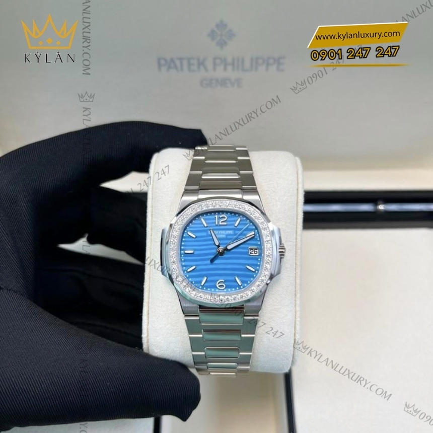 Kỳ Lân Luxury dong ho patek philippe nautilus 7010 1g 013 mat so xanh ngoc 6 Đồng hồ Patek Philippe Nautilus mặt xanh vành kim 7010/1G-013