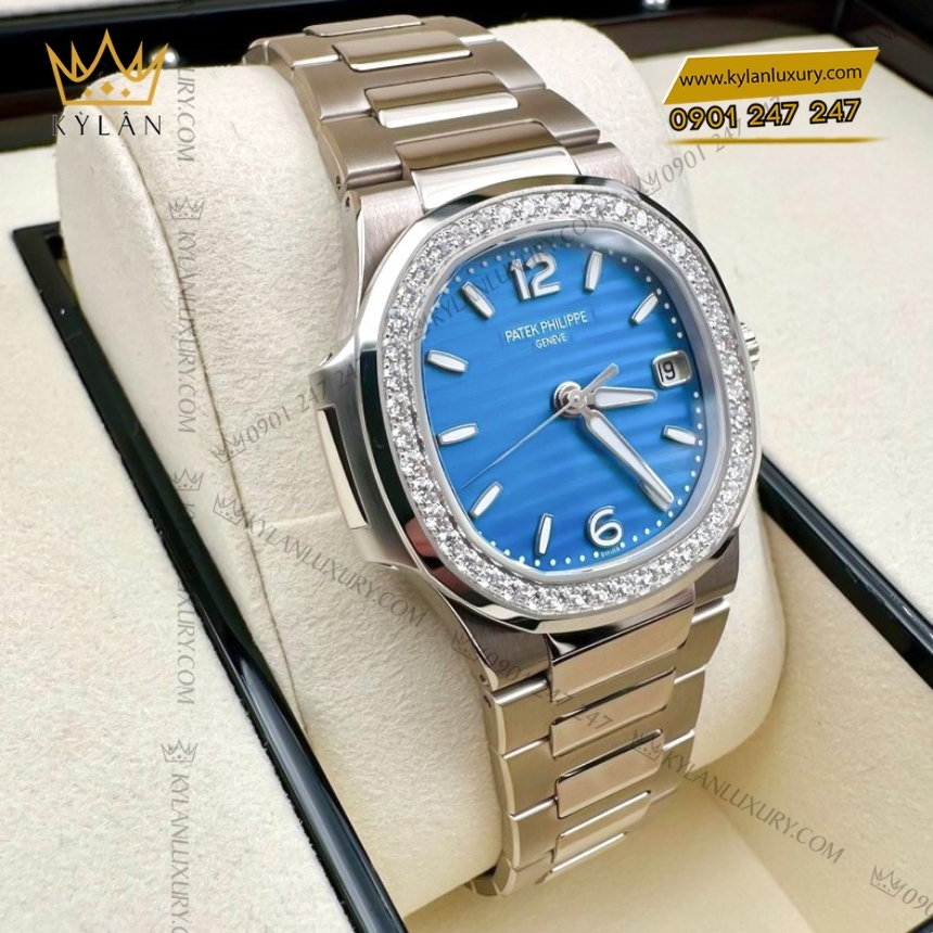 Kỳ Lân Luxury dong ho patek philippe nautilus 7010 1g 013 mat so xanh ngoc 9 Đồng hồ Patek Philippe Nautilus mặt xanh vành kim 7010/1G-013