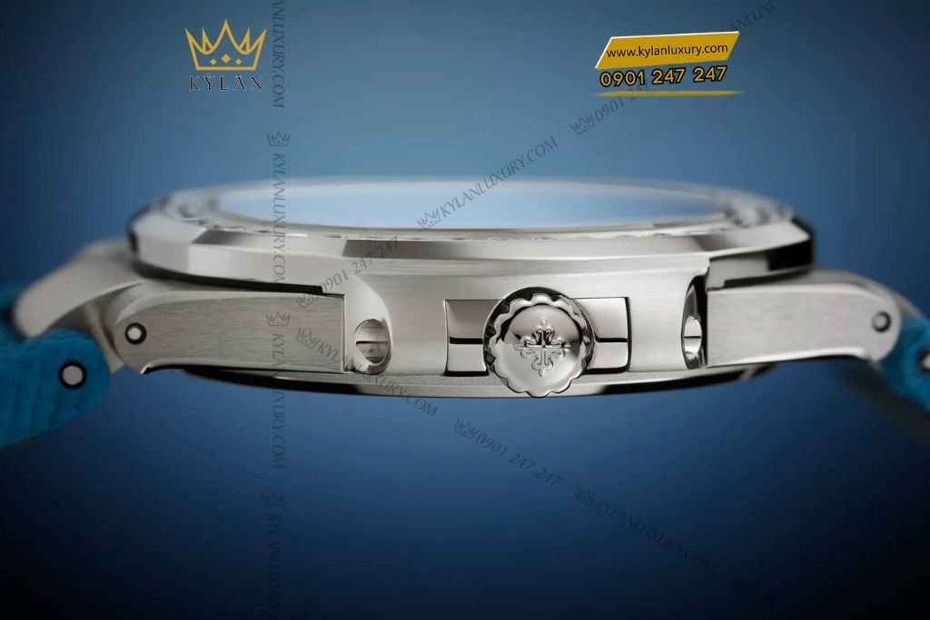 Kỳ Lân Luxury dong ho patek philippe nautilus 7101g 013 3 Đồng hồ Patek Philippe Nautilus 7010G-013 mặt số xanh vành kim cương