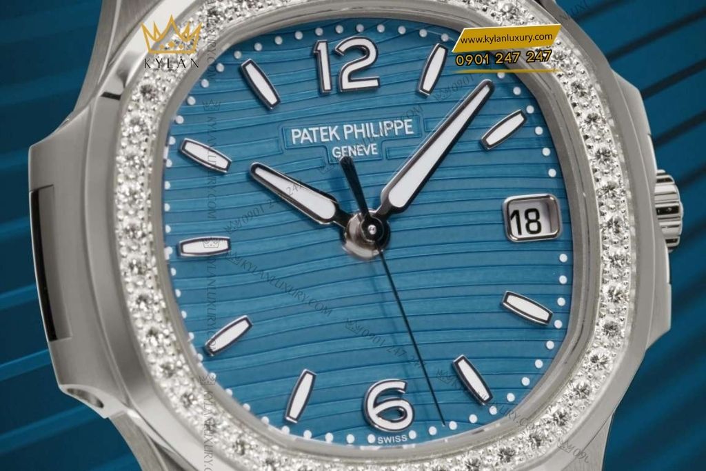 Kỳ Lân Luxury dong ho patek philippe nautilus 7101g 013 4 Đồng hồ Patek Philippe Nautilus 7010G-013 mặt số xanh vành kim cương