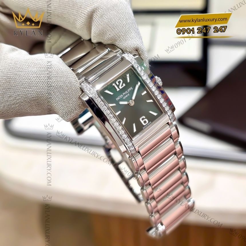 Đồng hồ Patek Philippe Twenty4 mặt xanh olive 4910/1200A-011 3 Kỳ Lân Luxury dong ho patek philippe twenty4 4910 1200a 011 4 Đồng hồ Patek Philippe Twenty4 mặt xanh olive 4910/1200A-011