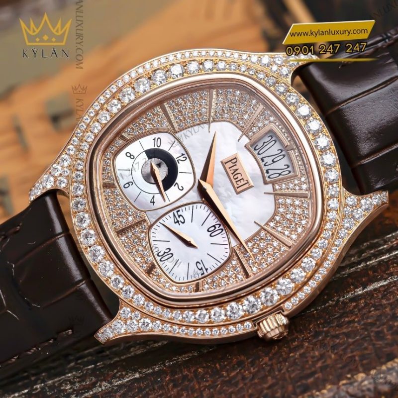 Đồng hồ Piaget Polo Emperador Dual Time mặt số nạm kim cương G0A32020
