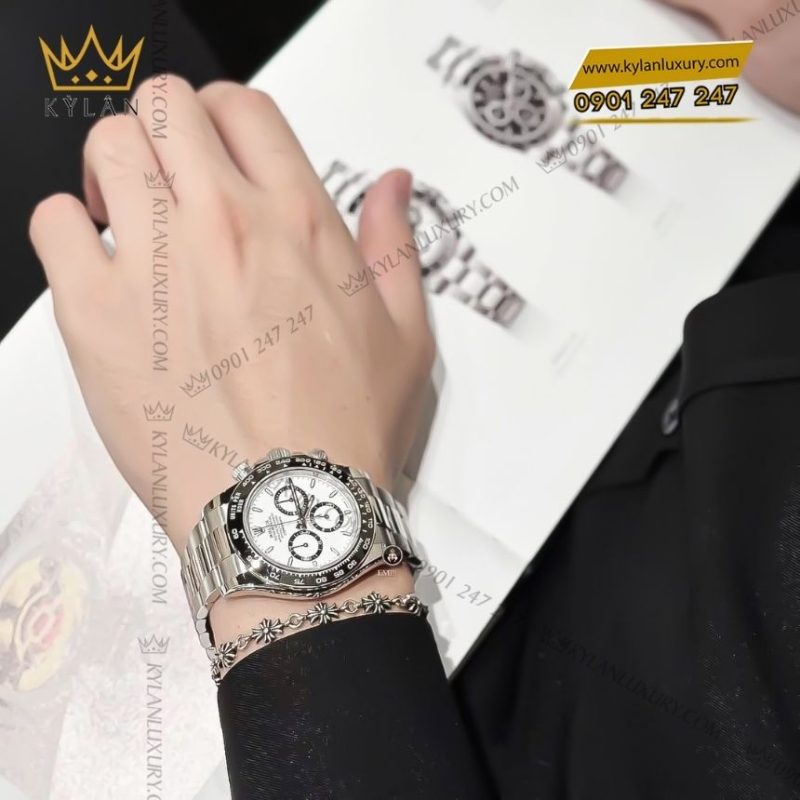 Đồng hồ Rolex Cosmograph Daytona mặt số trắng Panda 126500ln-0001