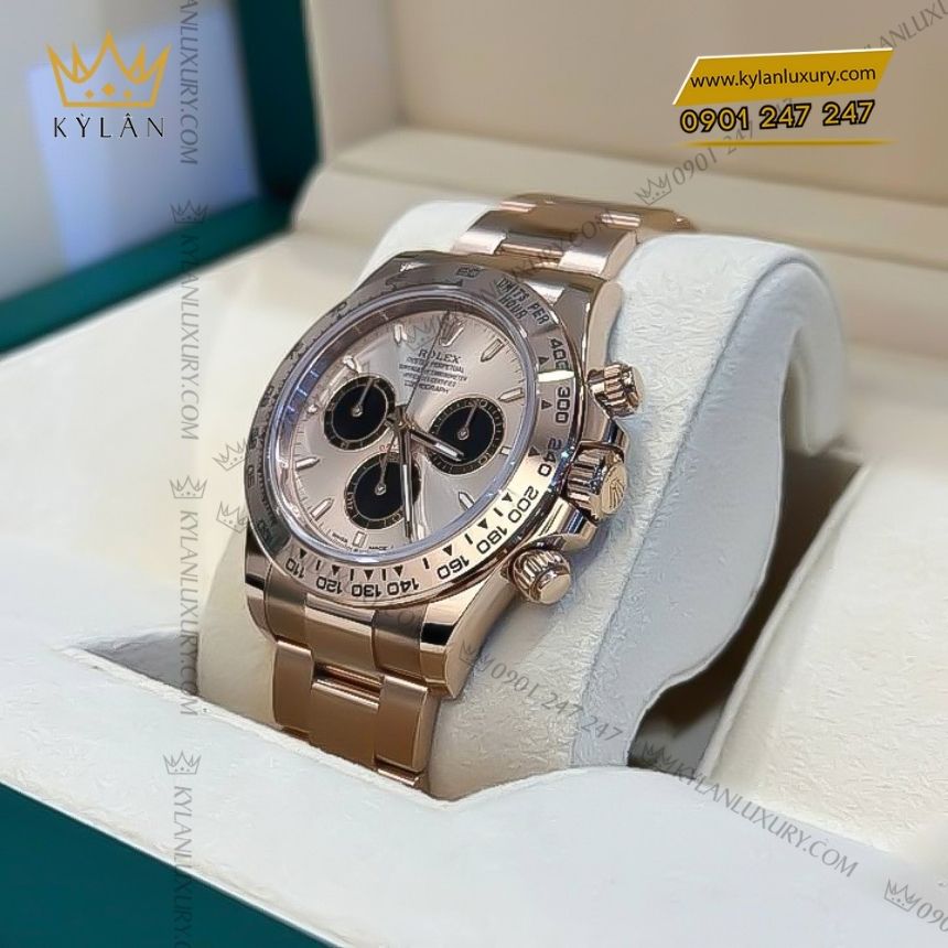 Kỳ Lân Luxury dong ho rolex cosmograph daytona 126505 0003 4 Đồng hồ Rolex Cosmograph Daytona mặt số đỏ Sundust 126505-0003