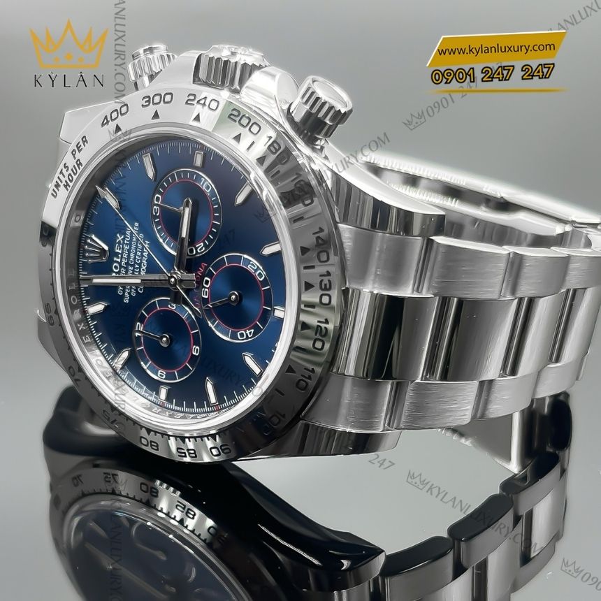 Kỳ Lân Luxury dong ho rolex cosmograph daytona 126509 0005 5 Đồng hồ Rolex Cosmograph Daytona mặt số xanh sáng 126509-0005