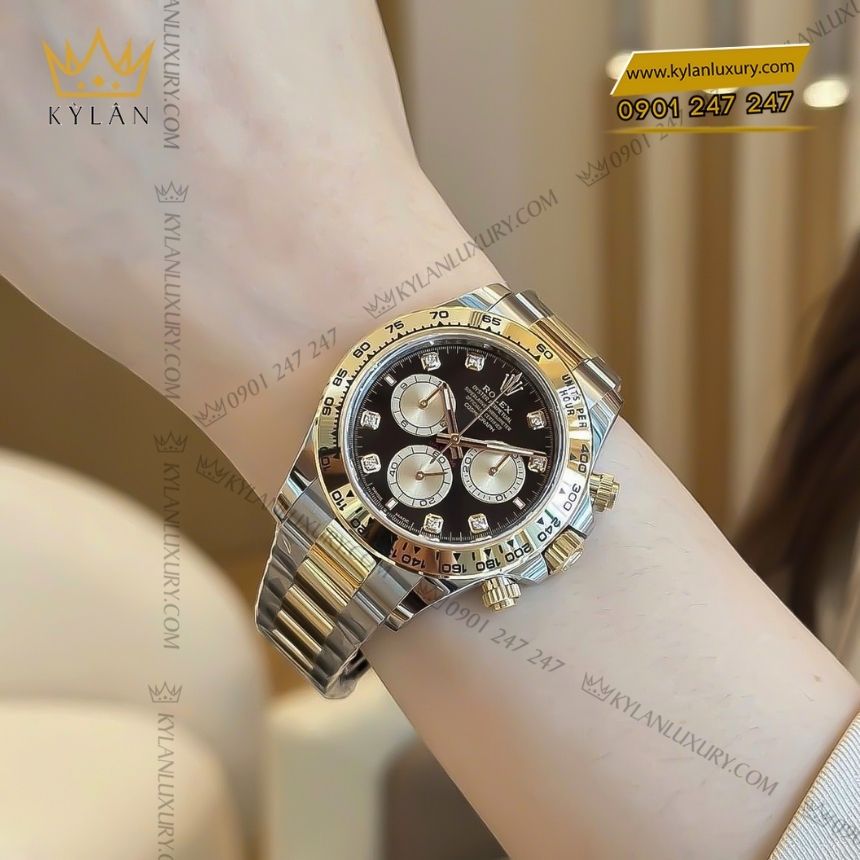 Kỳ Lân Luxury dong ho rolex cosmograph daytona m126503 0002 3 Đồng hồ Rolex Cosmograph Daytona vàng kim mặt số đen M126503-0002