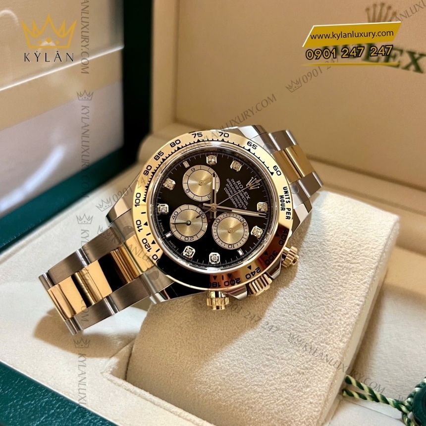 Kỳ Lân Luxury dong ho rolex cosmograph daytona m126503 0002 4 Đồng hồ Rolex Cosmograph Daytona vàng kim mặt số đen M126503-0002