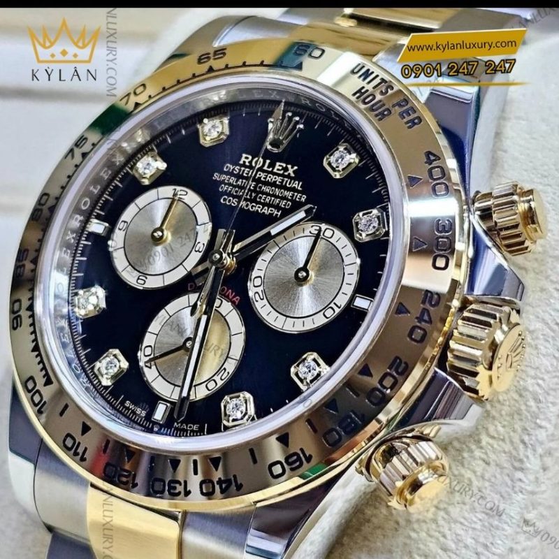 Đồng hồ Rolex Cosmograph Daytona vàng kim mặt số đen M126503-0002