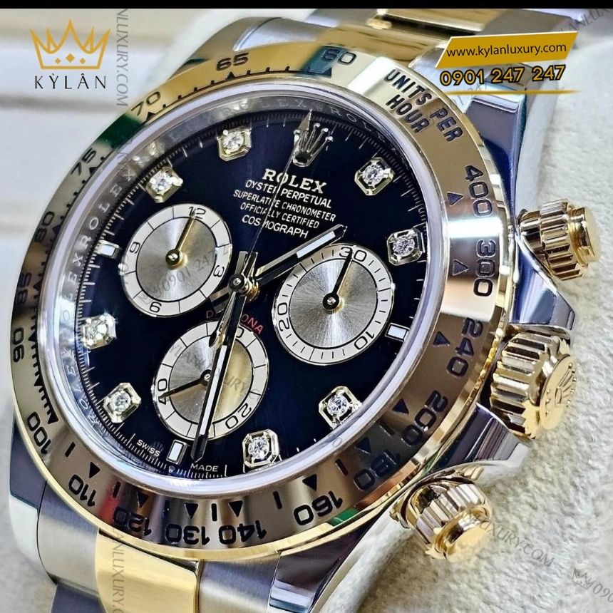 Kỳ Lân Luxury dong ho rolex cosmograph daytona m126503 0002 5 Đồng hồ Rolex Cosmograph Daytona vàng kim mặt số đen M126503-0002