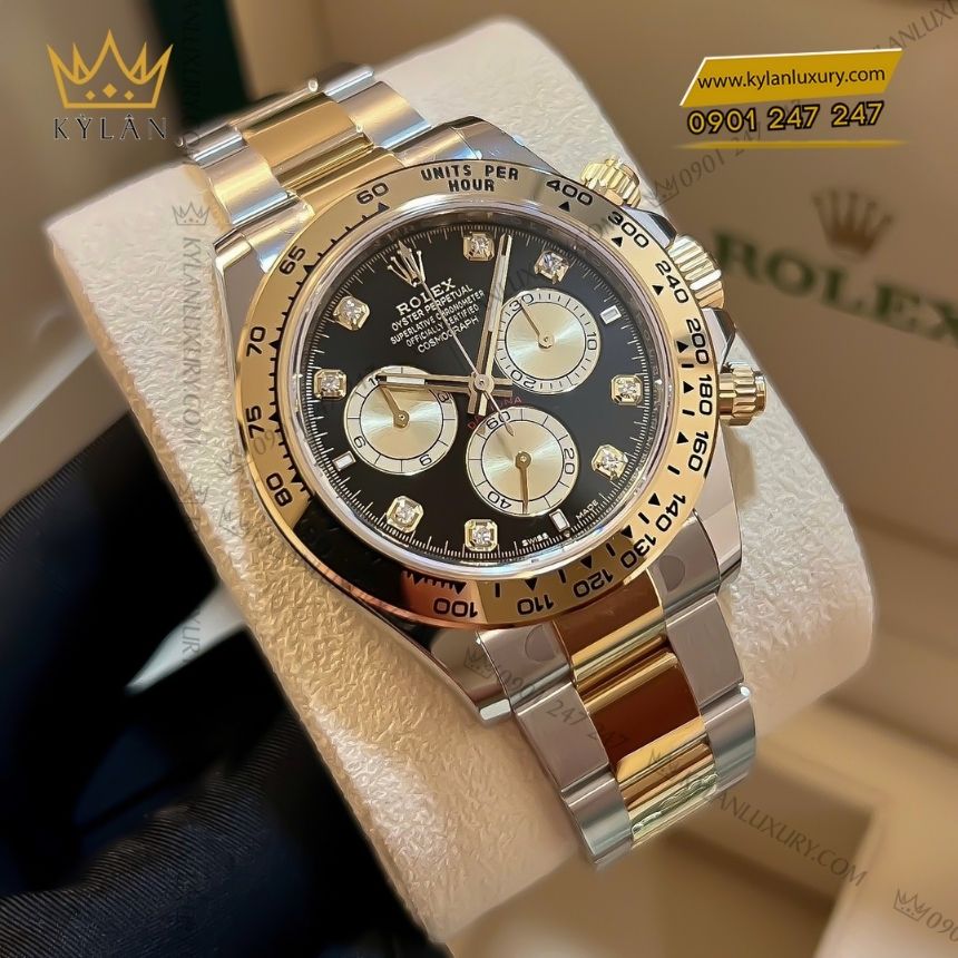 Kỳ Lân Luxury dong ho rolex cosmograph daytona m126503 0002 Đồng hồ Rolex Cosmograph Daytona vàng kim mặt số đen M126503-0002
