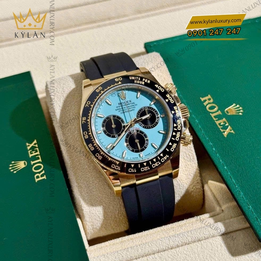 Kỳ Lân Luxury dong ho rolex cosmograph daytona m126518ln 0014 3 1 Đồng hồ Rolex Cosmograph Daytona mặt xanh ngọc 126518LN-0014
