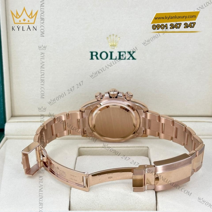 Kỳ Lân Luxury dong ho rolex cosmograph daytona mat so do sundust 126505 0003 5 Đồng hồ Rolex Cosmograph Daytona mặt sundust phối đen 126505-0003