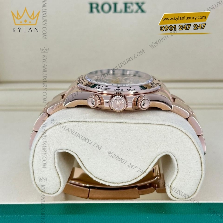 Kỳ Lân Luxury dong ho rolex cosmograph daytona mat so do sundust 126505 0003 9 Đồng hồ Rolex Cosmograph Daytona mặt sundust phối đen 126505-0003