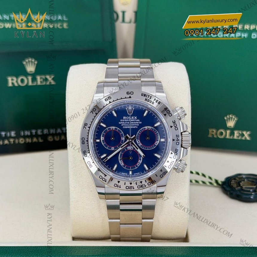 Kỳ Lân Luxury dong ho rolex cosmograph daytona mat so xanh sang 126509 0005 2 Đồng hồ Rolex Cosmograph Daytona mặt số xanh dương 126509-0005