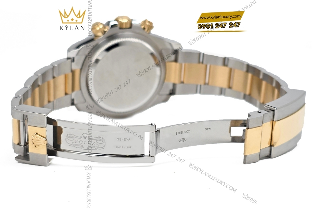 Kỳ Lân Luxury dong ho rolex cosmograph daytona vang kim mat so den m126503 0002 3 Đồng hồ Rolex Cosmograph Daytona vàng kim mặt số đen 126503-0002