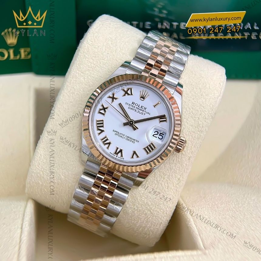 Kỳ Lân Luxury dong ho rolex datejust 31 278271 0002 3 Đồng hồ Rolex Datejust 31 vàng Everose 278271-0002
