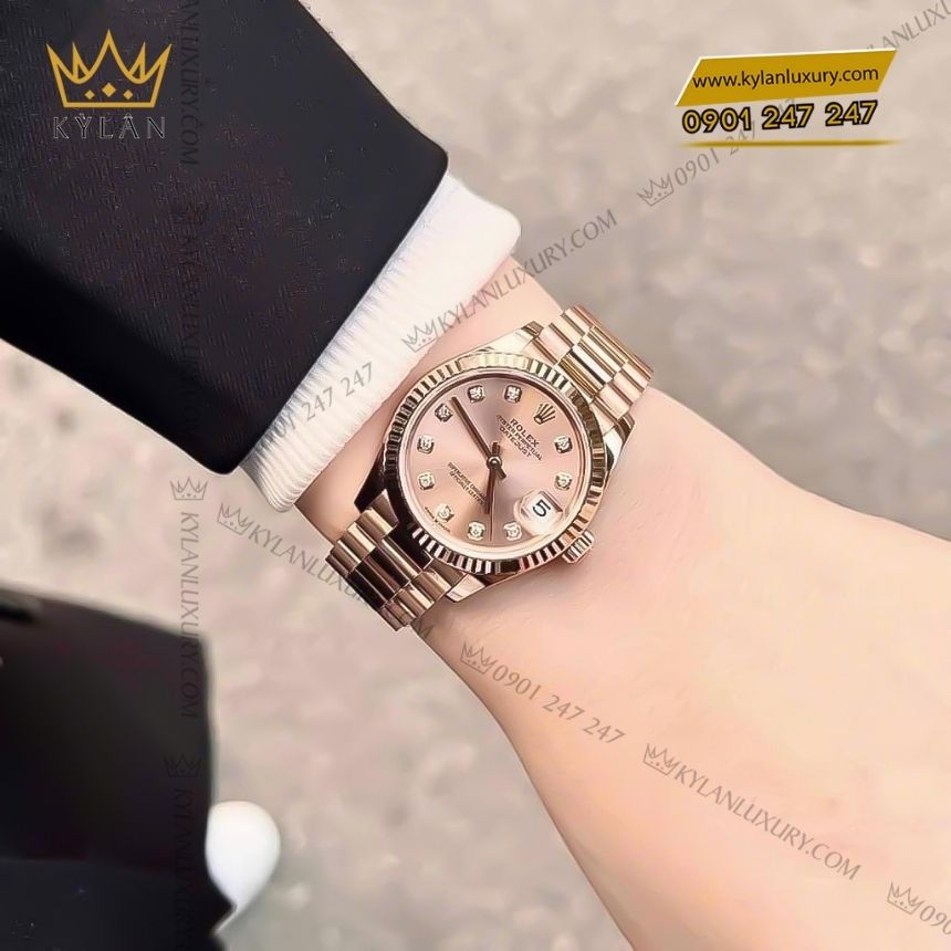 Kỳ Lân Luxury dong ho rolex datejust 31 278275 0031 Đồng hồ Rolex Datejust 31 mặt số hồng 278275-0031