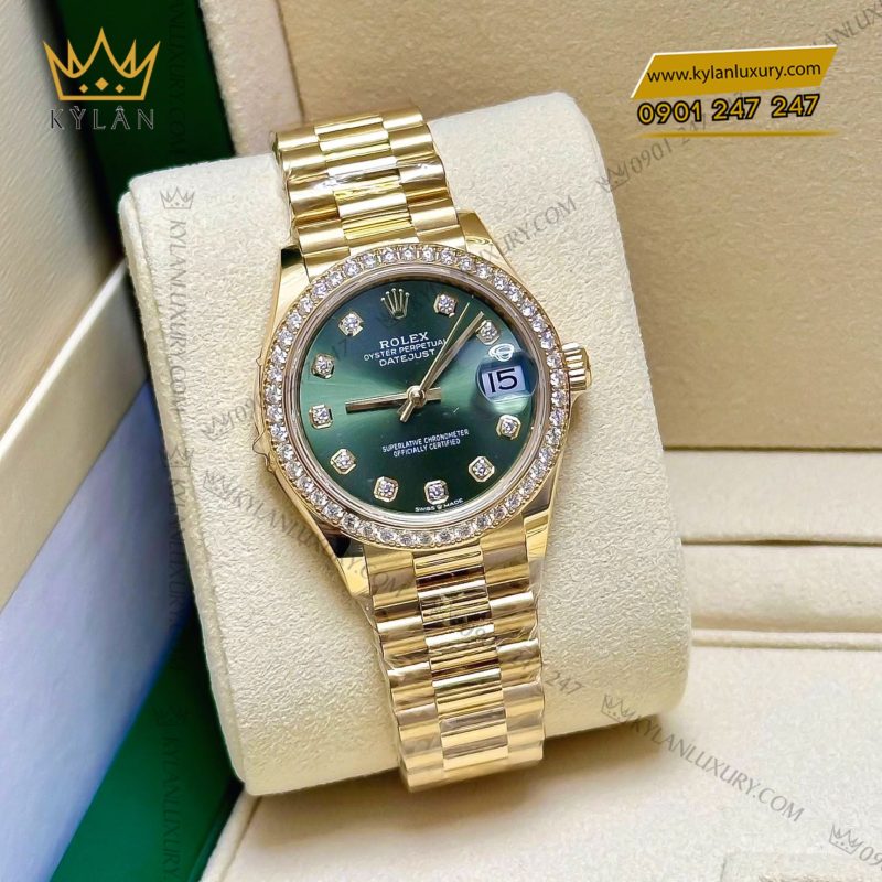 Đồng hồ Rolex Datejust 31 mặt số olive nạm kim cương 278288rbr-0007