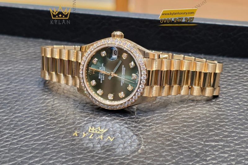 Đồng hồ Rolex Datejust 31 mặt số olive vành kim cương 278288rbr-0007