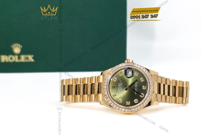 Đồng hồ Rolex Datejust 31 mặt số olive vành kim cương 278288rbr-0007
