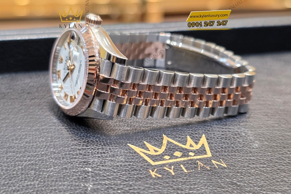 Kỳ Lân Luxury dong ho rolex datejust 31 vang everose 278271 0002 19 Đồng hồ Rolex Datejust 31 mặt số trắng cọc La Mã 278271-0002