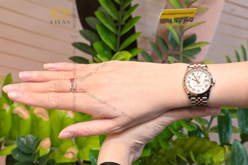 Kỳ Lân Luxury dong ho rolex datejust 31 vang everose 278271 0002 23 Đồng hồ Rolex Datejust 31 vàng Everose 278271-0002