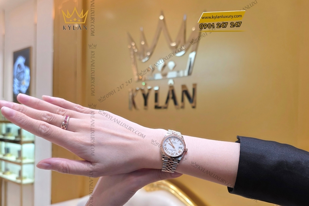 Kỳ Lân Luxury dong ho rolex datejust 31 vang everose 278271 0002 24 Đồng hồ Rolex Datejust 31 vàng Everose 278271-0002