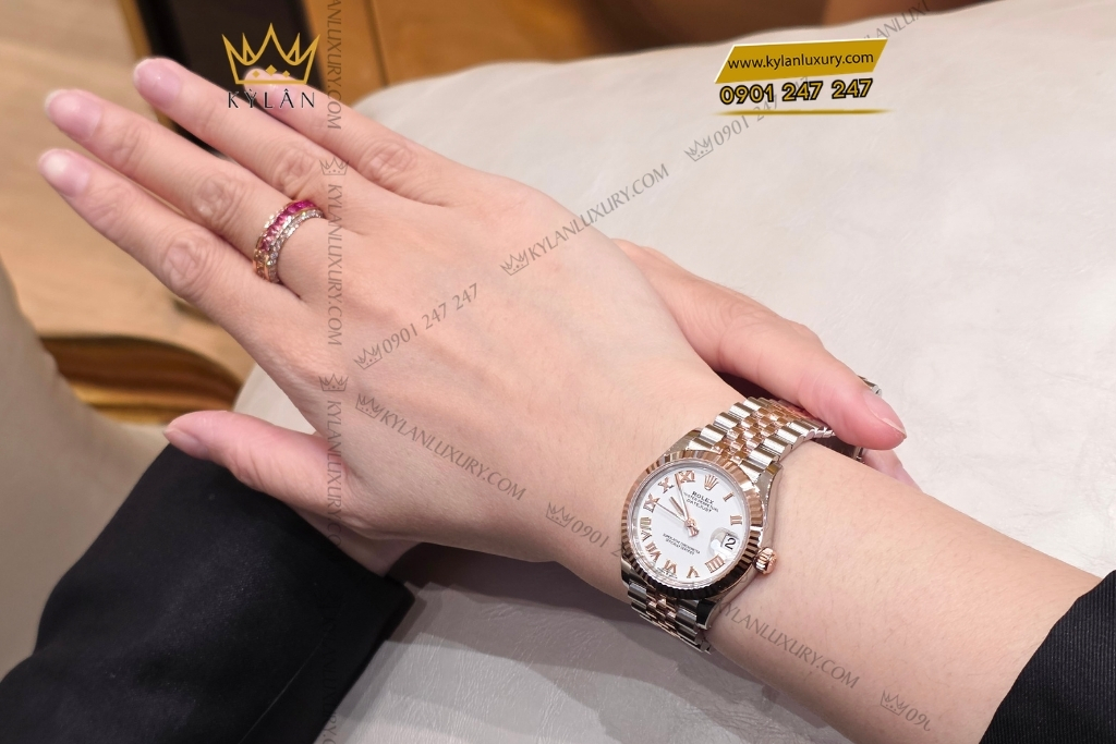 Kỳ Lân Luxury dong ho rolex datejust 31 vang everose 278271 0002 26 Đồng hồ Rolex Datejust 31 vàng Everose 278271-0002