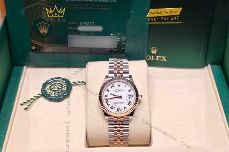 Đồng hồ Rolex Datejust 31 mặt số trắng cọc La Mã 278271-0002