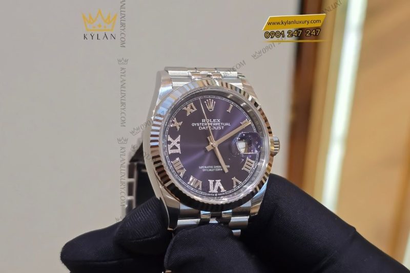 Đồng hồ Rolex Datejust 36 mặt số tím 126234-0021