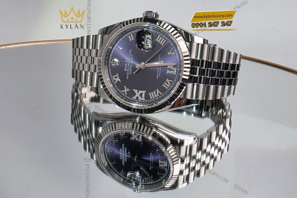 Kỳ Lân Luxury dong ho rolex datejust 36 126234 tim 5 Đồng hồ Rolex Datejust 36 mặt số tím 126234-0021