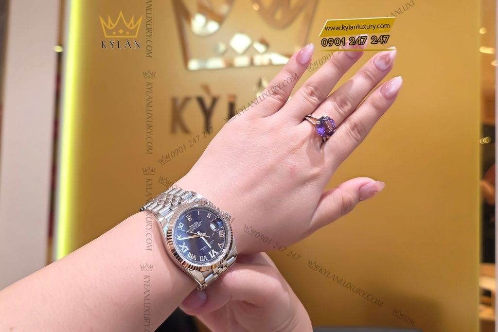 Kỳ Lân Luxury dong ho rolex datejust 36 126234 tim 6 Đồng hồ Rolex Datejust 36 mặt số tím 126234-0021
