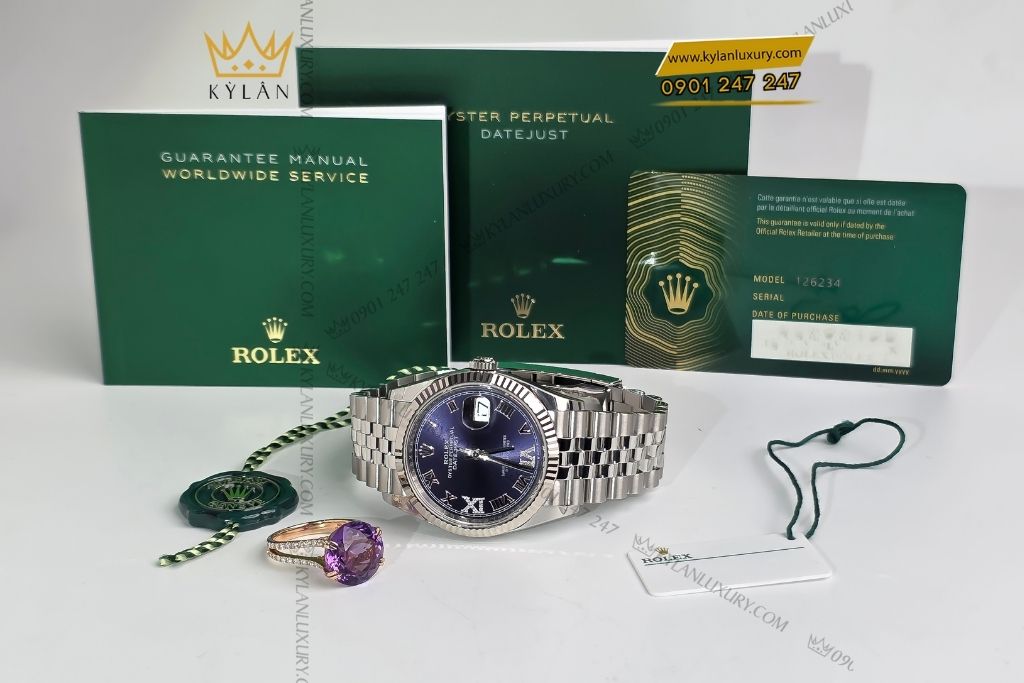 Kỳ Lân Luxury dong ho rolex datejust 36 126234 tim Đồng hồ Rolex Datejust 36 mặt số tím 126234-0021
