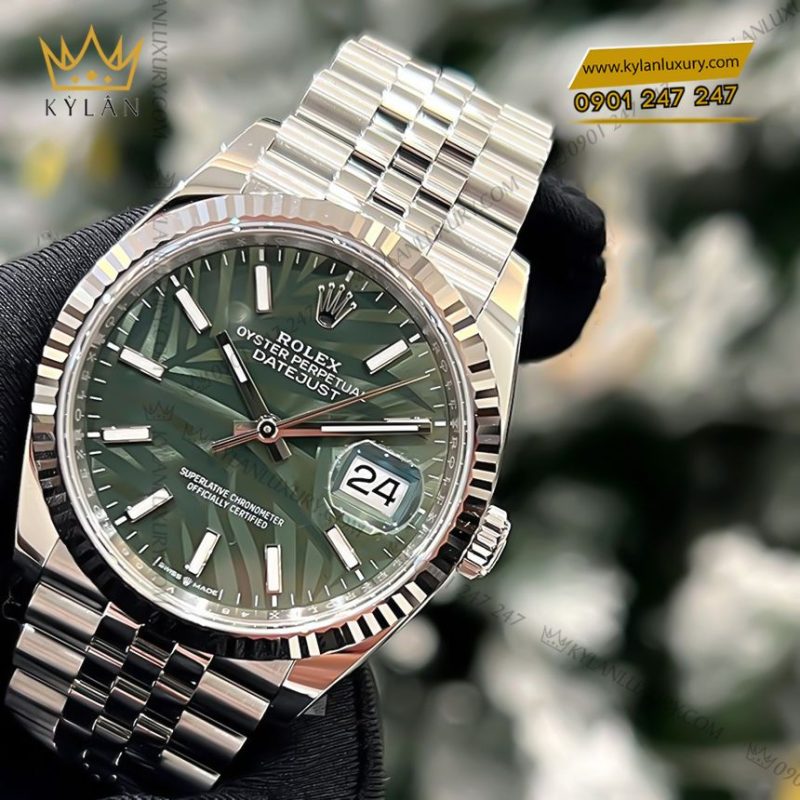 Đồng hồ Rolex Datejust 36mm M126234-0047 mặt số xanh lá cọ